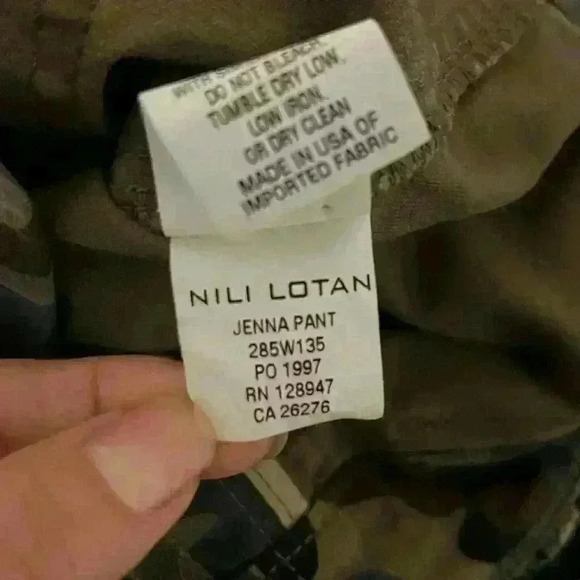 Nili Lotan Jenna Pants Coyote Brown Camouflage Size 4 - Picture 12 of 14